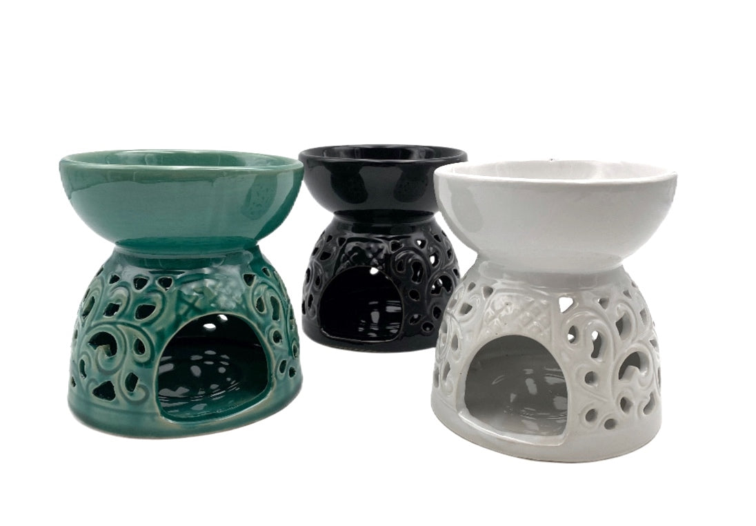 Jumbo Delux Oil Burner - 14cm, Multi Colour, 12 Assorted Ceramic Set - SuperSaverAU - view 1