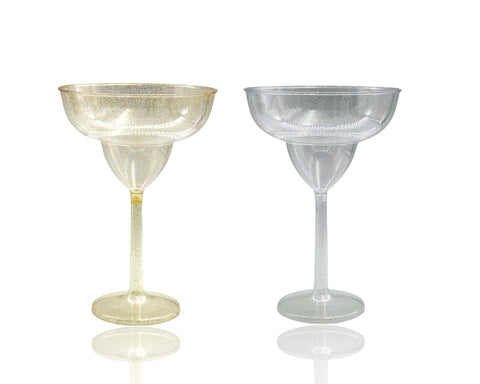 bulk 24 Glitter Plastic Jumbo Margarita Glass 877ml 16x24cm - SuperSaverAU - view 1