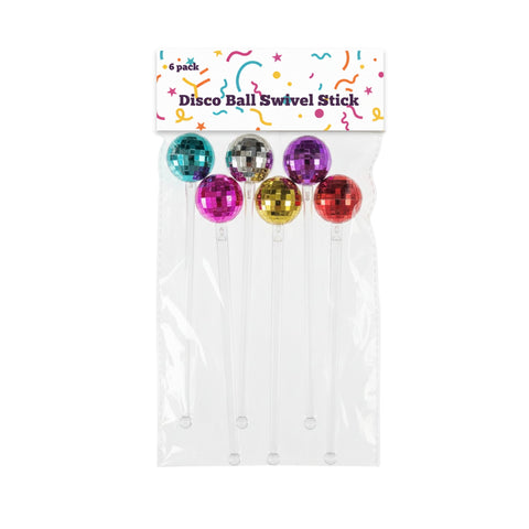 Premium Bulk 144 Reusable Plastic Disco Ball Swivel Sticks Multi Colour