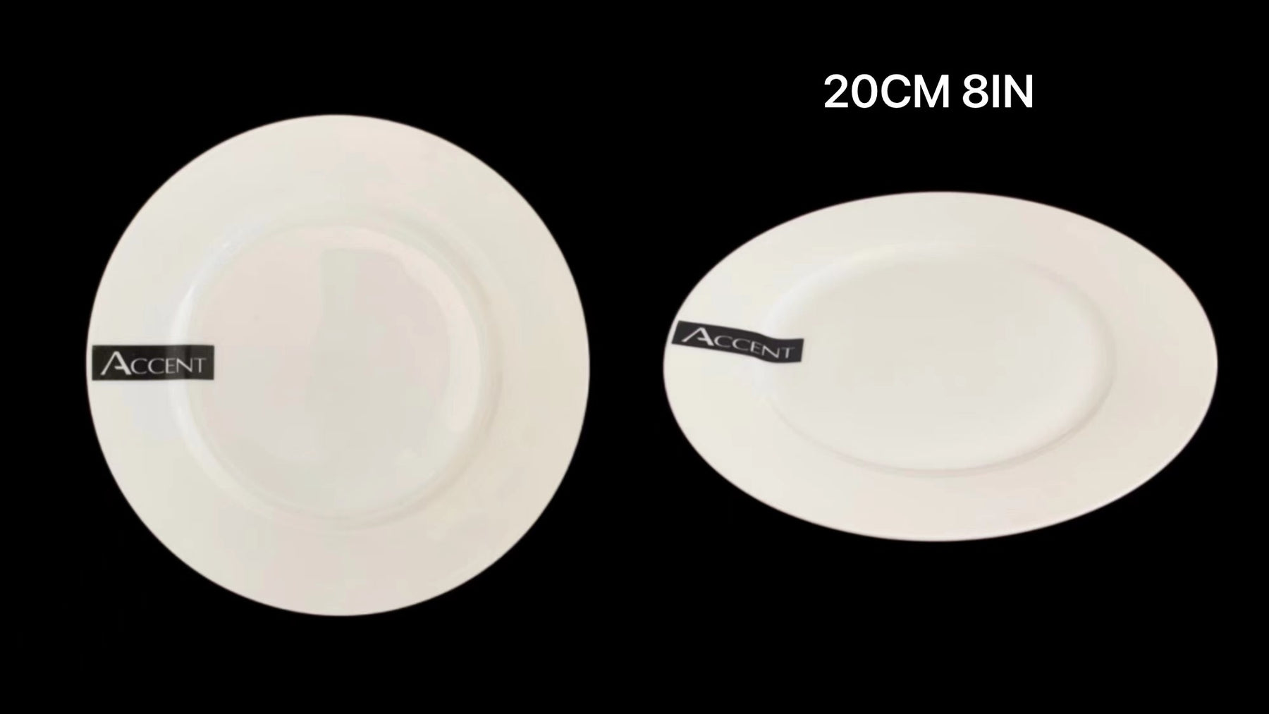 24 White Fine Bone China Side Plates 20x2cm, 8In, 12kg - SuperSaverAU - view 1