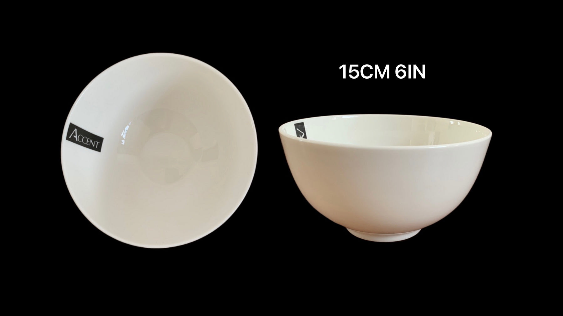 24 White Fine Bone China Bowls 6In - L 15 x W 15 x H na cm, 9 kg - SuperSaverAU - view 1