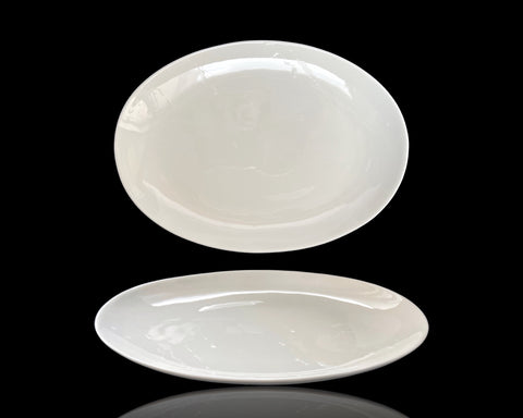 White Fine Bone China Oval Platter 12.5In, 30x2cm, Set of 12 - SuperSaverAU - view 1