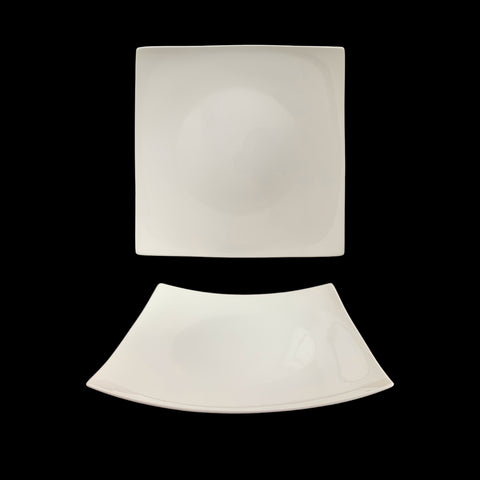 24 White New Bone China Square Dinner Plates 11in 28x2cm - SuperSaverAU - view 1