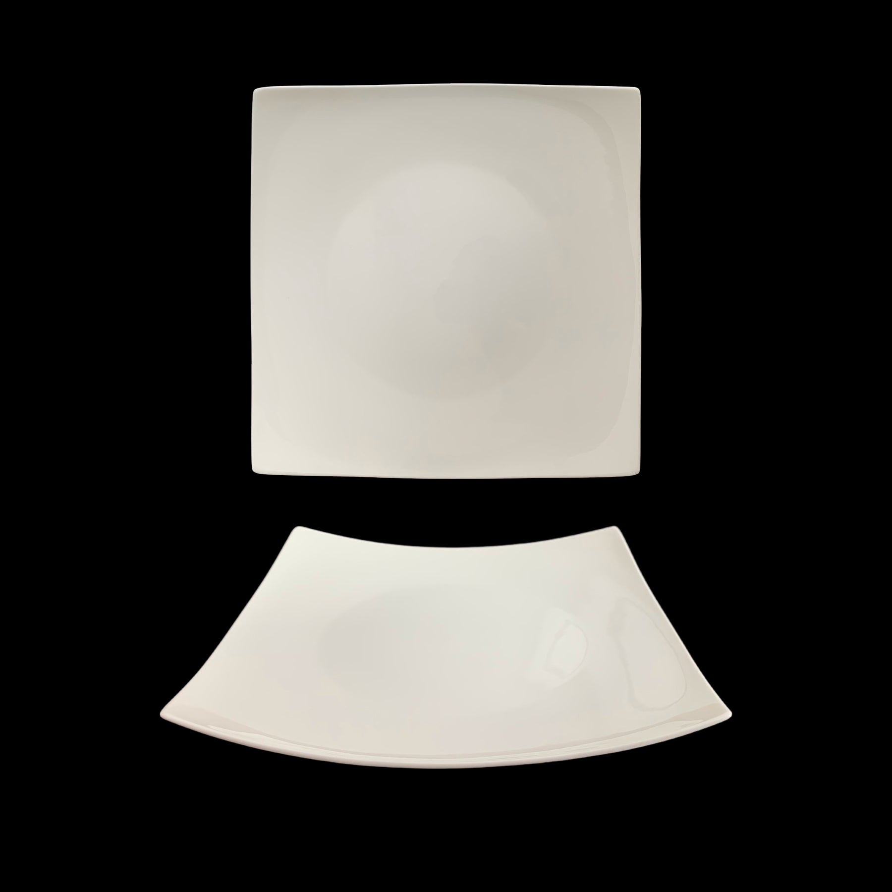 24 White New Bone China Square Dinner Plates 11in 28x2cm - SuperSaverAU - view 1