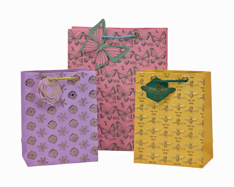 Xlarge Foiled Luxury Garden Gift Bag 42cm - 24 Assorted Multi Colour - SuperSaverAU - view 1