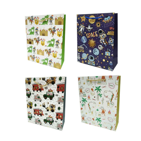 Playful Adventure Foiled Gift Bags Assort - 24 Xlarge Size 31x42cm - SuperSaverAU - view 1