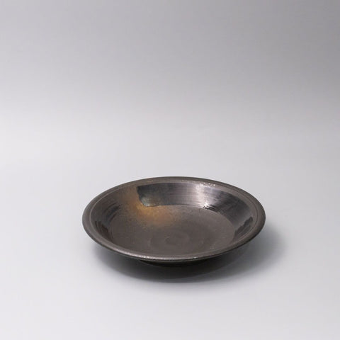 Shallow Bowl 23cm Mottled Black with Brushstroke - SuperSaverAU - view 1