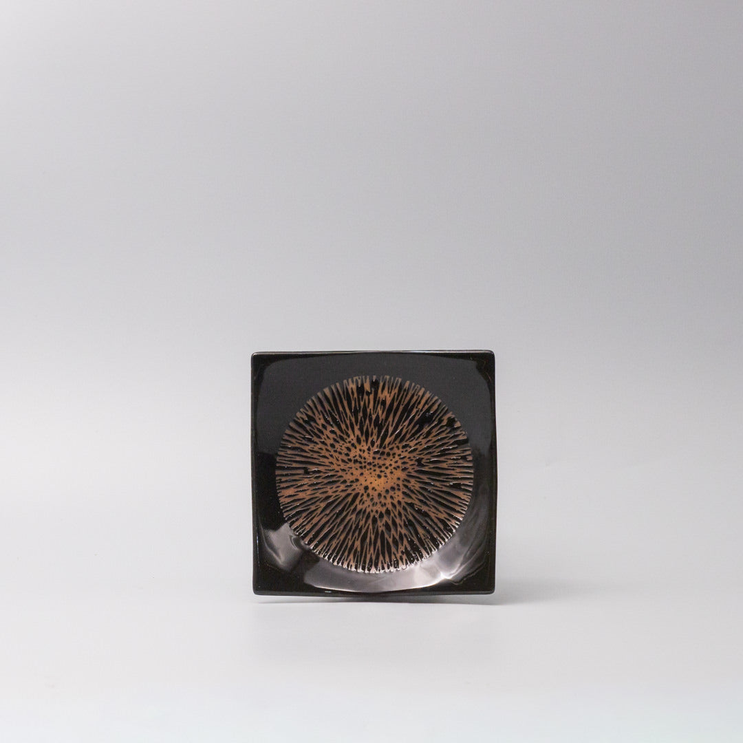 Premium Square Bronze Converging Glaze Plate – 13.5cm