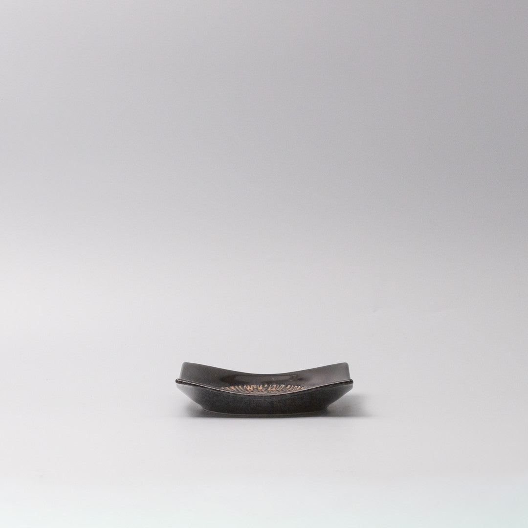 Premium Square Bronze Converging Glaze Plate – 13.5cm