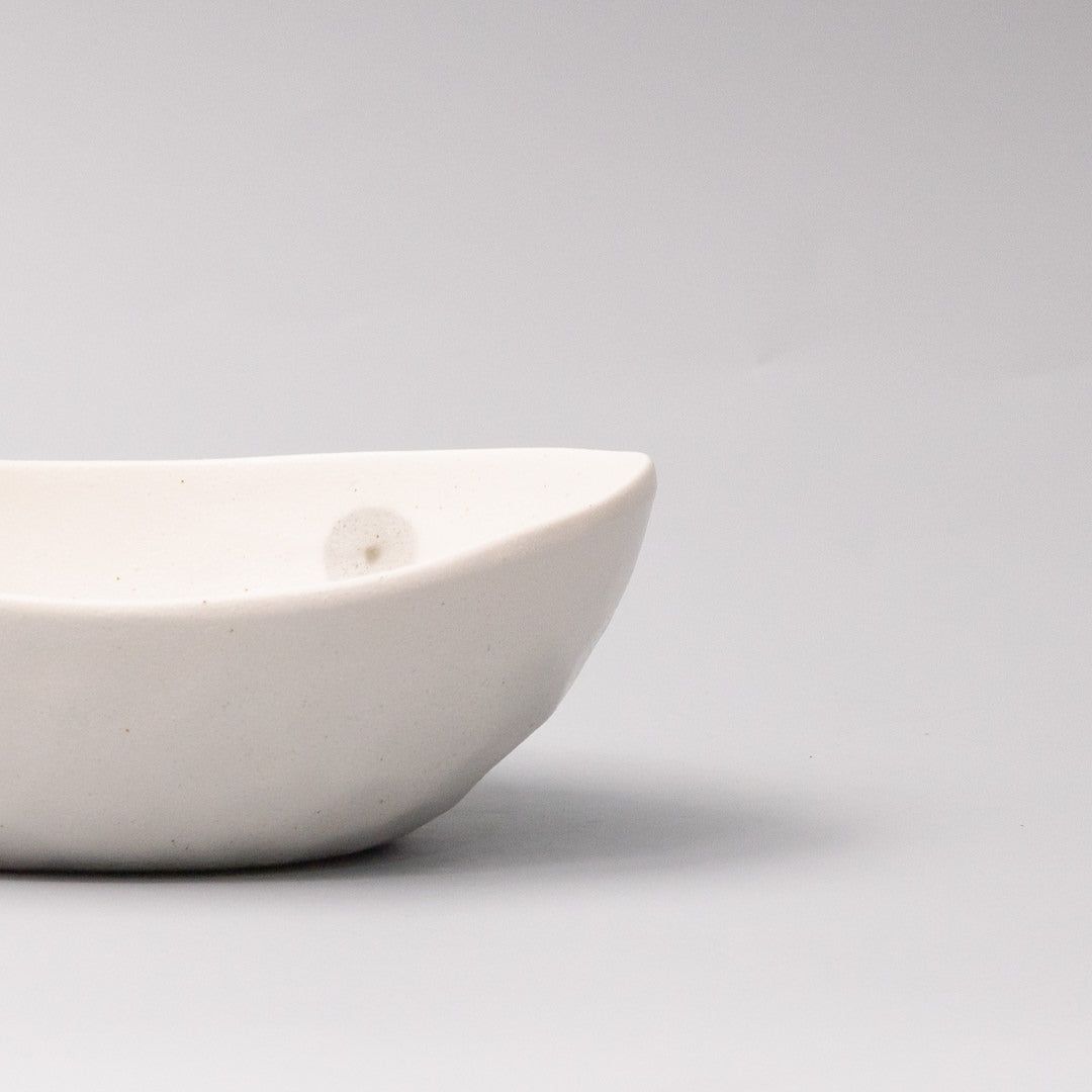 Bowl Oval 20cm White with Grey Dots Design - SuperSaverAU - view 2