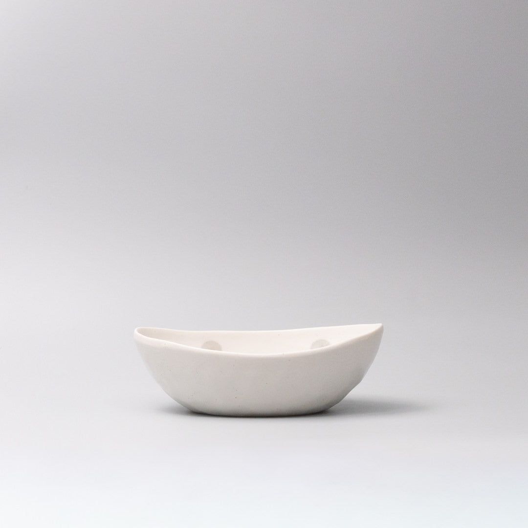 Bowl Oval 20cm White with Grey Dots Design - SuperSaverAU - view 3