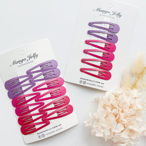 Rosie Basic Solid Colour Snap Clips - 6 Pieces, 5cm - SuperSaverAU - view 1