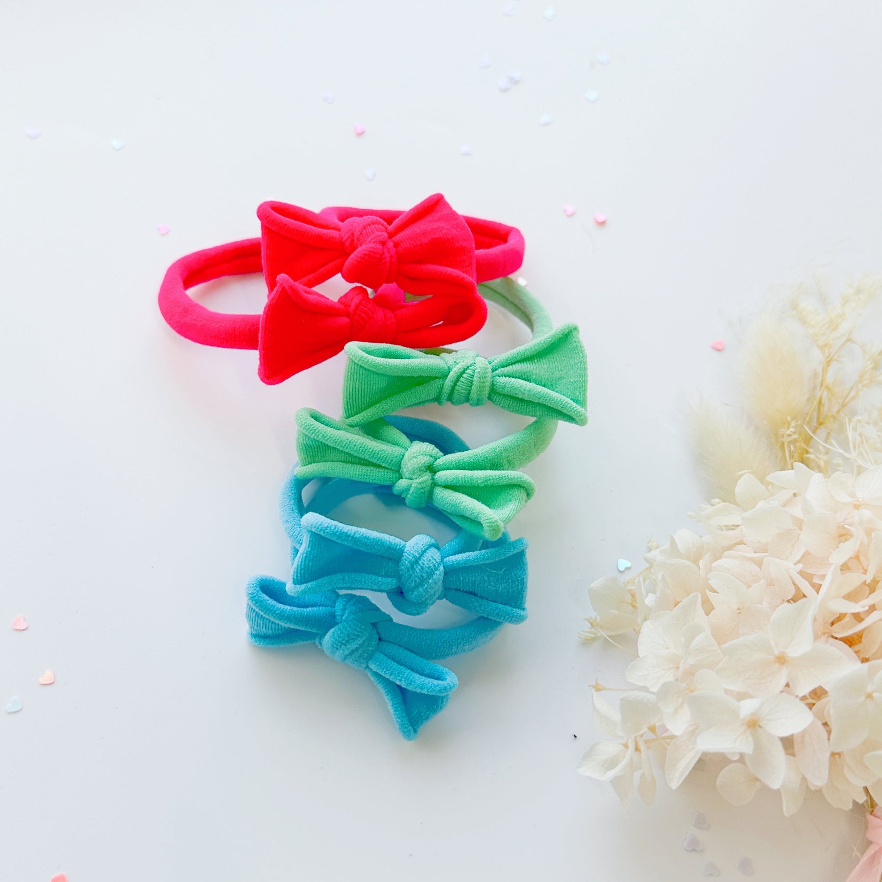 MANGO JELLY Metal Free Soft Hair Ties - Handcrafted Bow - 4cm - 3 Pairs Sky - SuperSaverAU - view 8