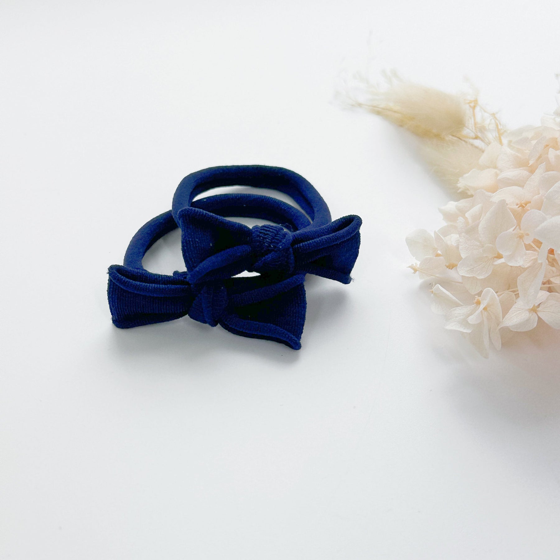 MANGO JELLY Handmade Soft Hair Ties - Navy - 4cm - 3 Pairs Pack - SuperSaverAU - view 10