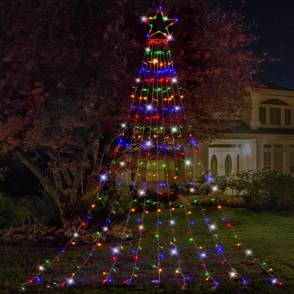 LED Garden Star Cascade 3.5m Multi-Color Lights - SuperSaverAU - view 1