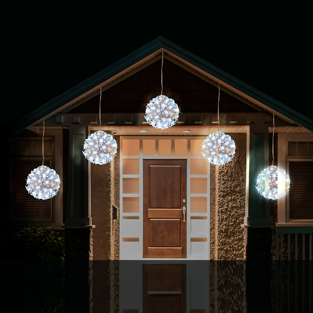 LED Twinkle Petal Balls 10cm 5-Pack Cool-Warm White or Multicolor - Multicolor - SuperSaverAU - view 1