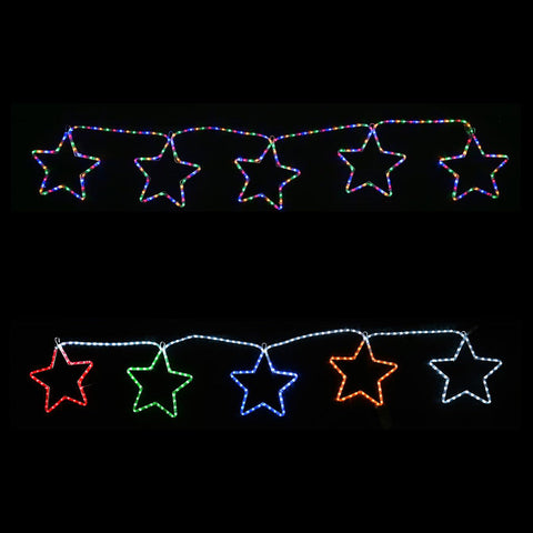 LED Ropelight 5 Stars Chain available in 2 Colors - RGBYW - SuperSaverAU - view 1