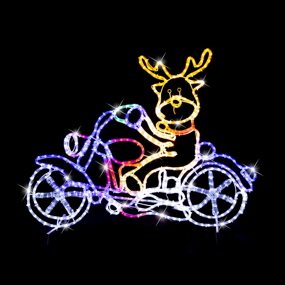 LED Ropelight Motorbike Crew Reindeer - SuperSaverAU - view 1