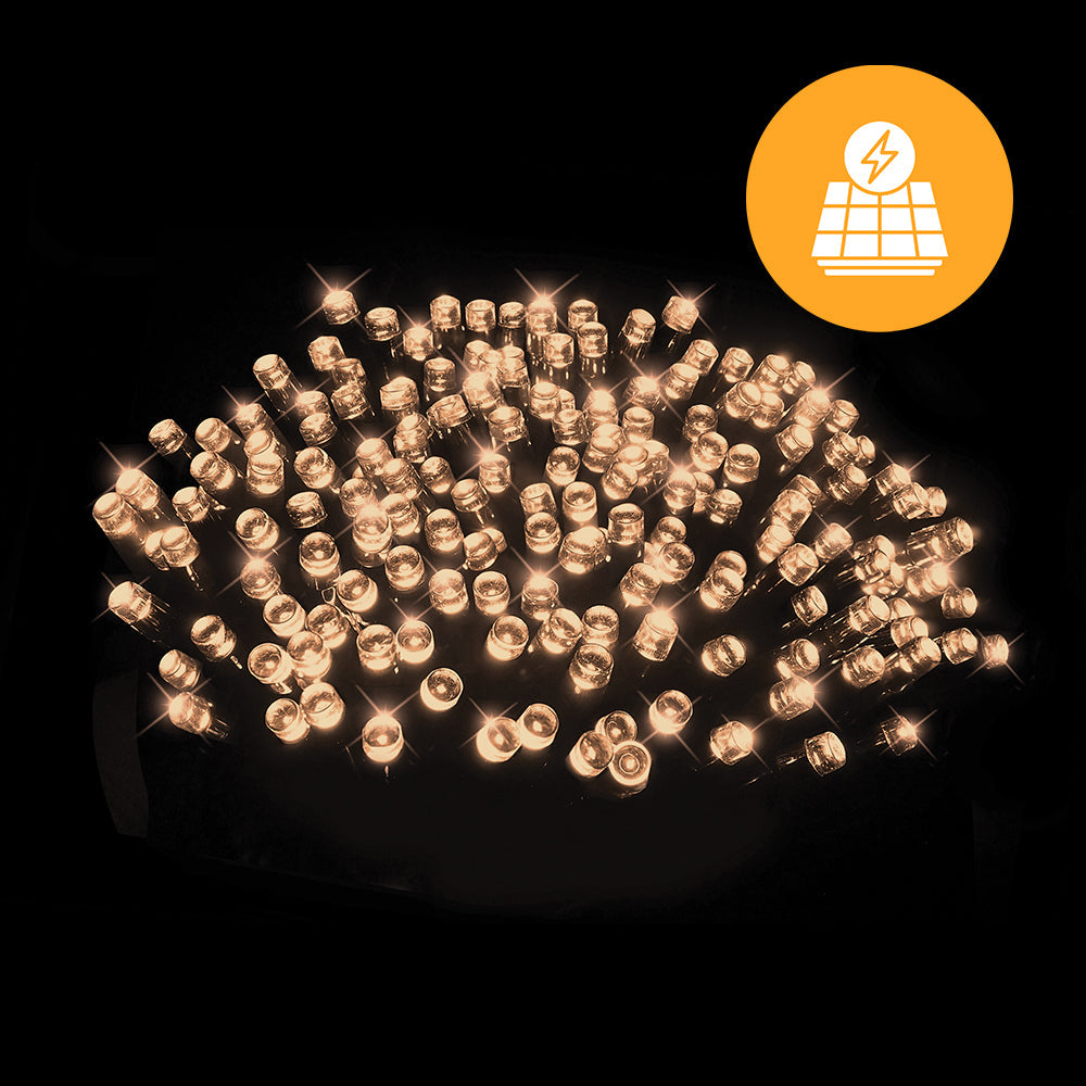 Solar + USB 300 LED Dual Use Fairy Lights – 29.9m, available in 3 Colors - Warm White - SuperSaverAU - view 2