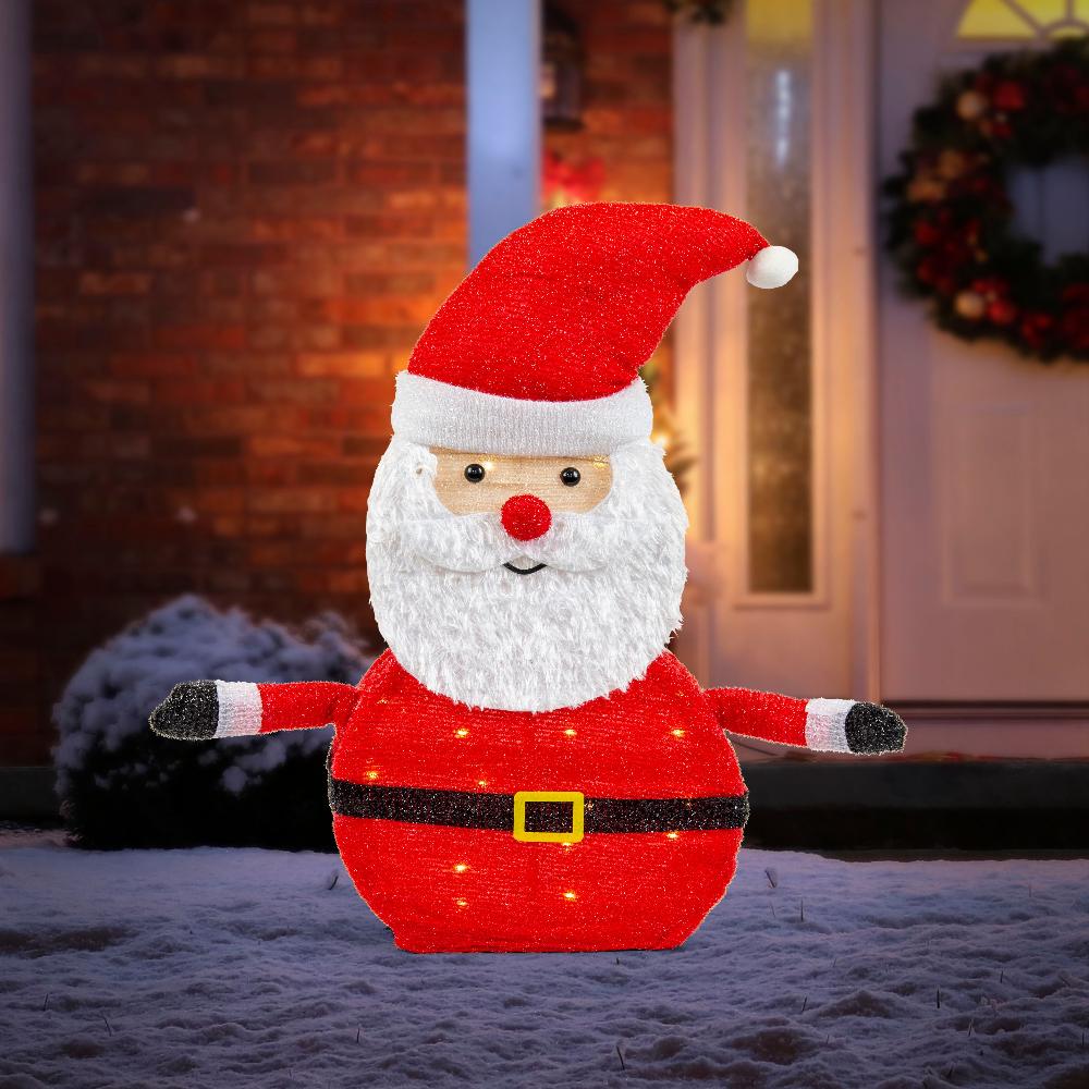 LED Collapsible Tinsel Santa 70cm Twinkling - SuperSaverAU - view 1