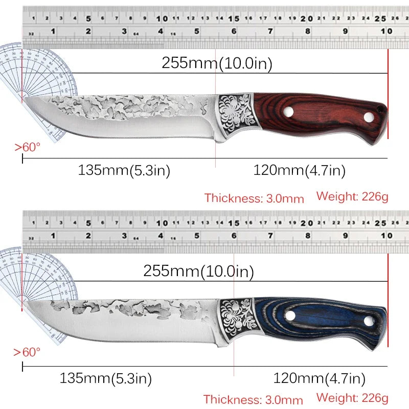 NNEOBA Forged Cleaver Kitchen Chef Knife 2pcs Set 4Cr13Mov Stainless Steel with Covers - SuperSaverAU - view 4