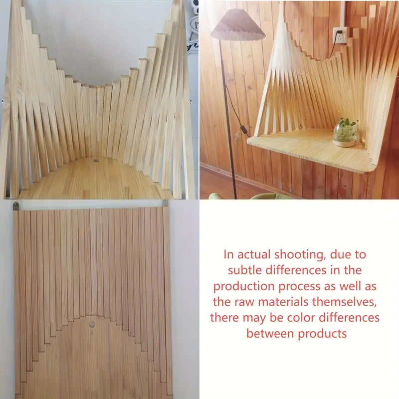 NNETM Wall-Mounted Folding Table, Space-Saving Crude Wood, Modern Design - SuperSaverAU - view 5