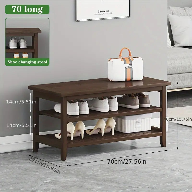 NNETM 70cm Bamboo Shoe Changing Stool Rack - Classic Design - SuperSaverAU - view 3