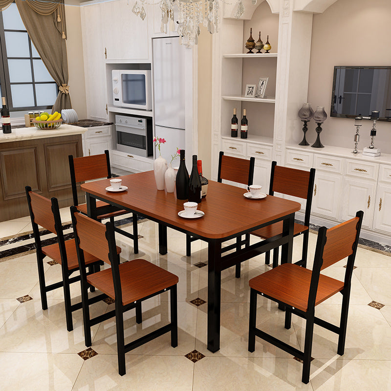 NNECN Wood & Steel Dining Set - 5-Piece Oak & Black - SuperSaverAU - view 4