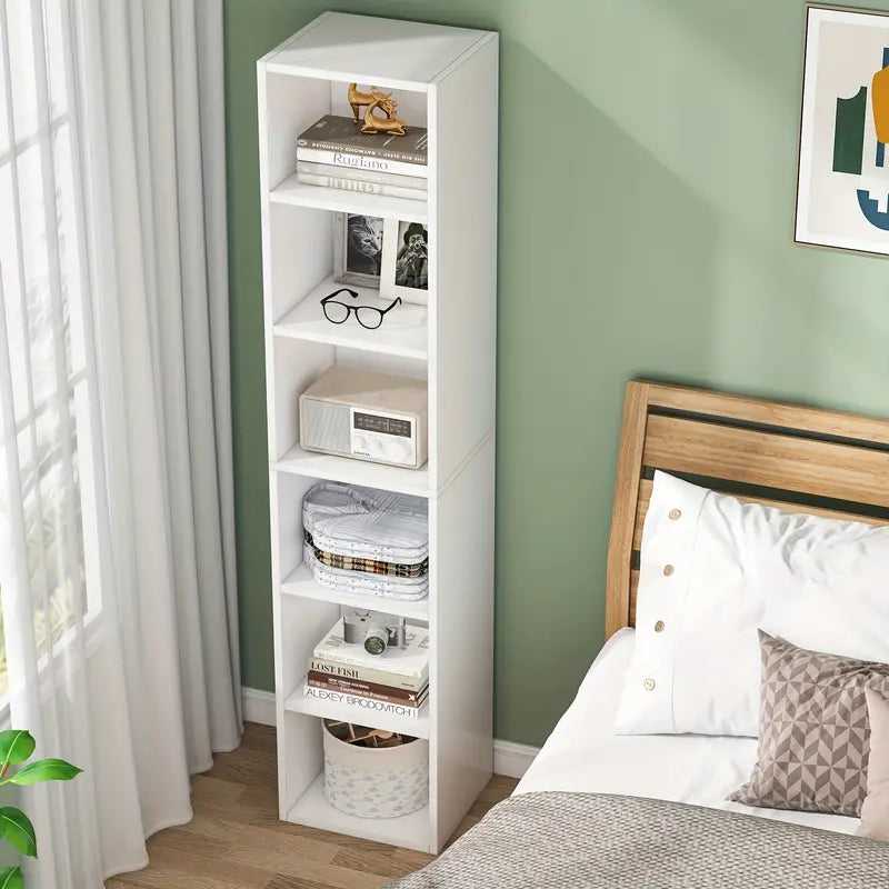 NNETMLT 6-Tier Cube Display Shelf - 70.9 Inch Tall Narrow Bookcase - SuperSaverAU - view 6