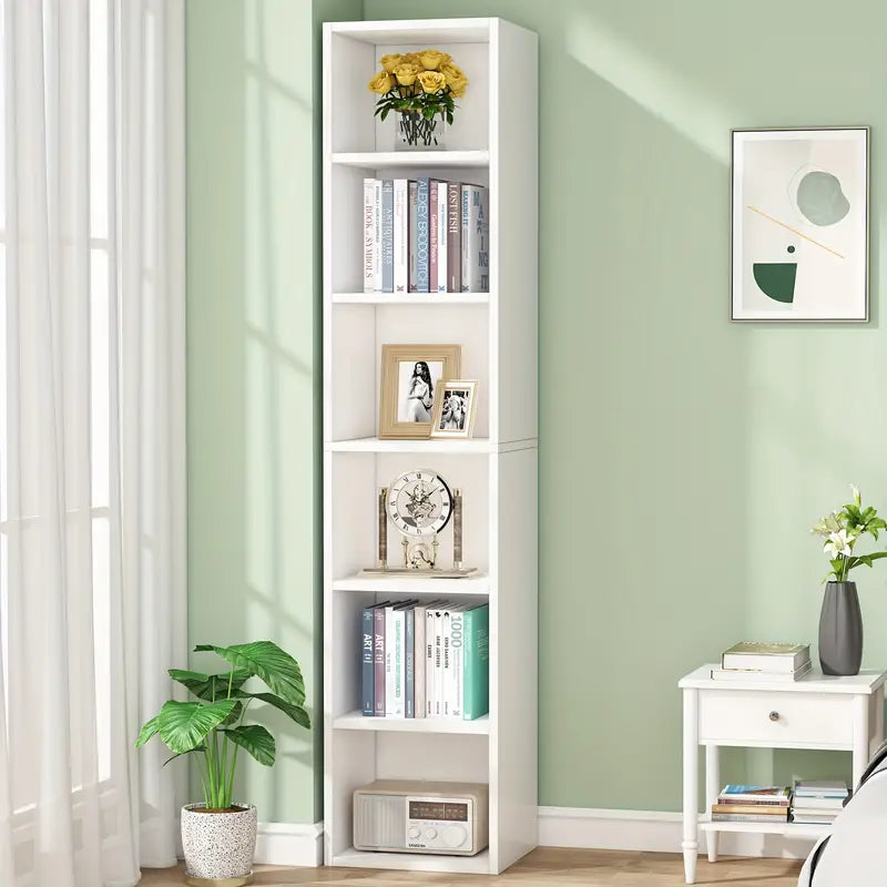 NNETMLT 6-Tier Cube Display Shelf - 70.9 Inch Tall Narrow Bookcase - SuperSaverAU - view 8