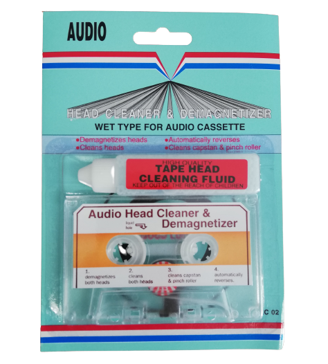 Premium KC-02 Audio Cassette Head Cleaner with Demagnetizer and Fluid