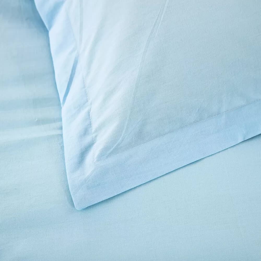 Premium Cotton Doona Duvet Quilt Cover Set with Soft Pillowcases - Aqua, Super King