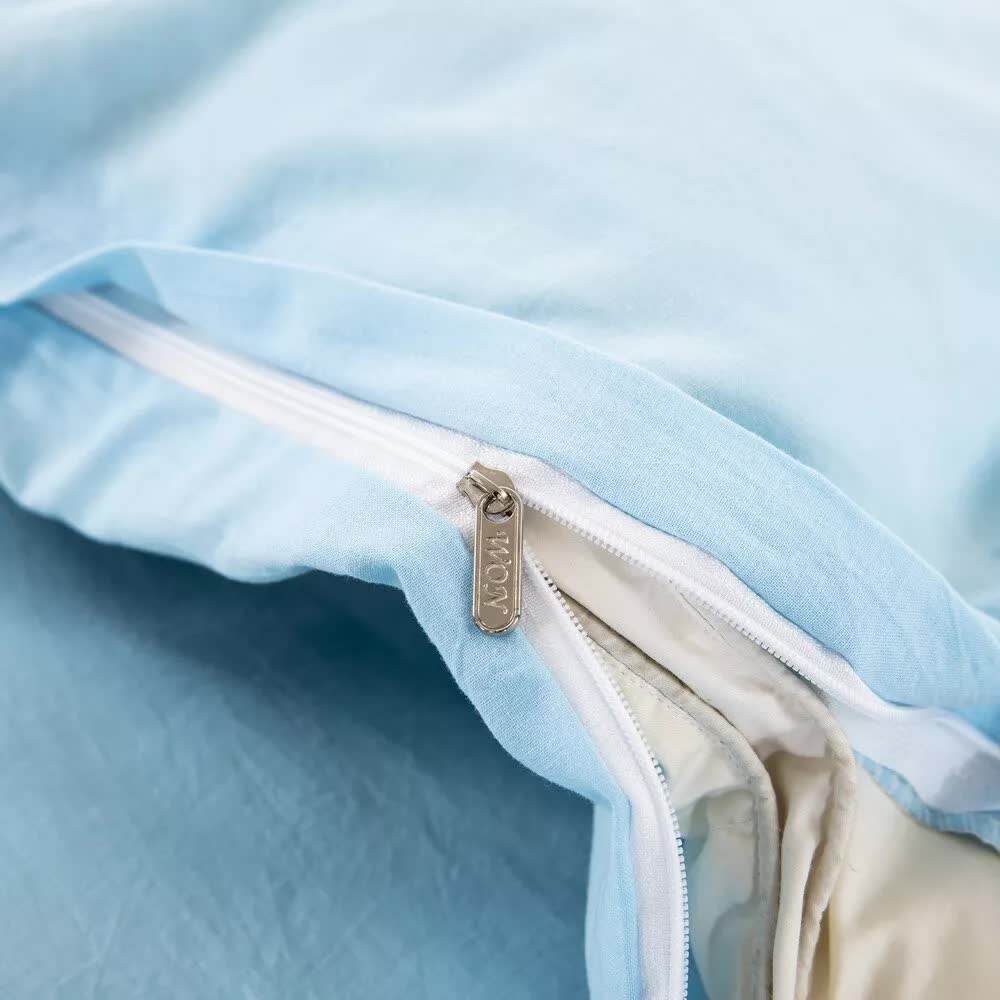 Premium Cotton Doona Duvet Quilt Cover Set with Soft Pillowcases - Aqua, Super King