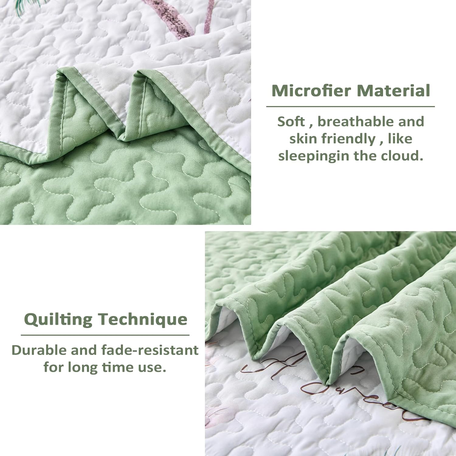 3-Piece Quilt Bedspread Set Queen Size Lightweight Reversible Polyester - SuperSaverAU - view 4
