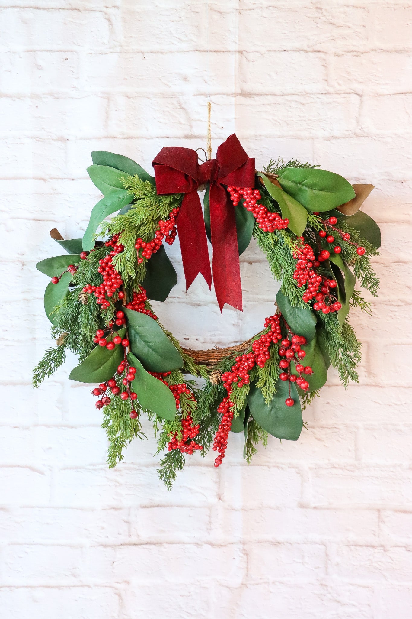 BERRY CEDAR WREATH GREEN RED 40CM - X3441 (Box of 1pcs) - SuperSaverAU - view 1