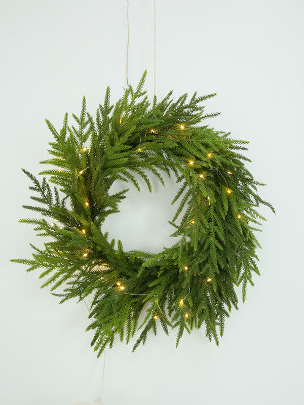 PINE WREATH WITH LED USB POWERED 61CM - SuperSaverAU - view 1