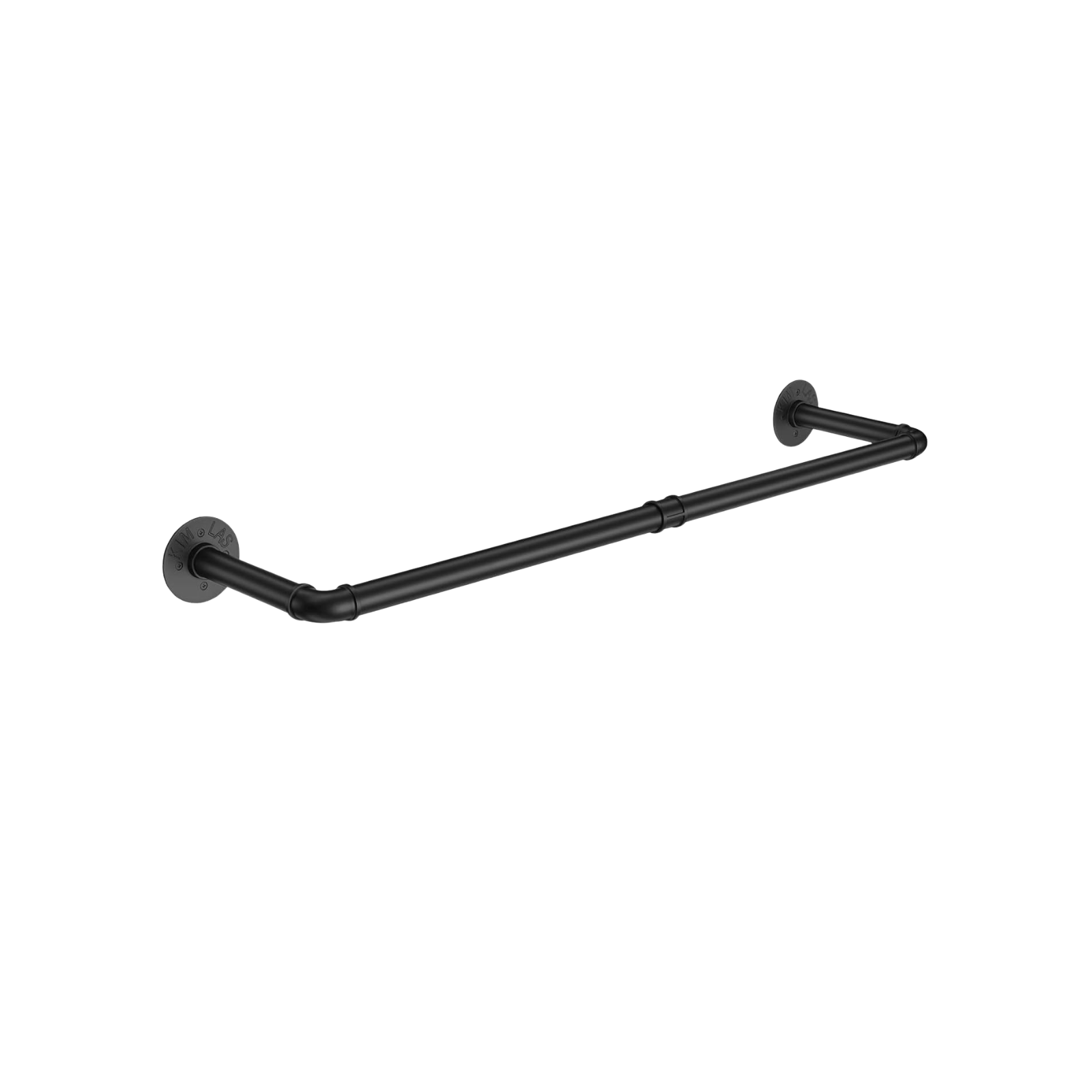 Premium Wall-Mounted Clothes Rack – Black Adjustable Iron Pipe 90-180cm