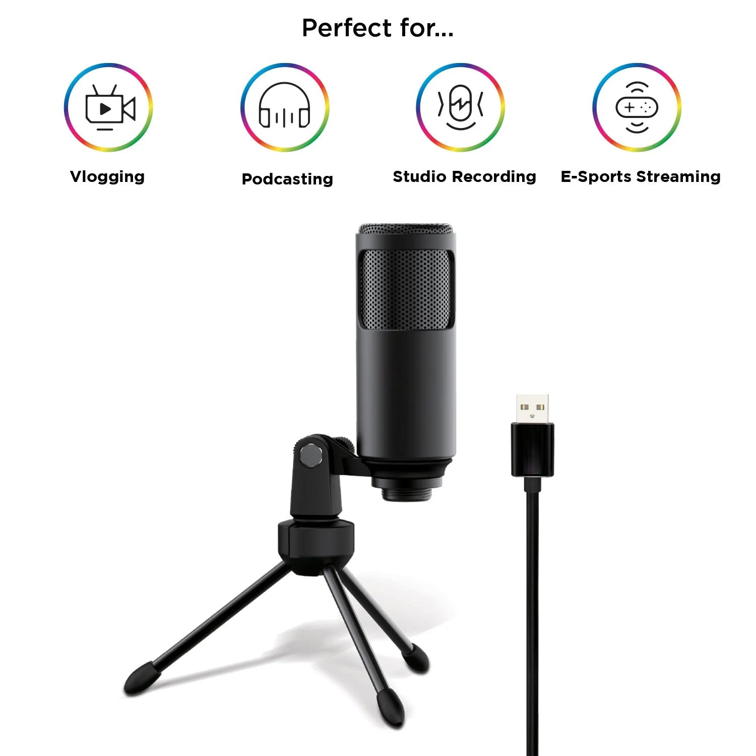Sonictrek Studio Streaming Podcaster USB Microphone With Desk Tripod - SuperSaverAU - view 4