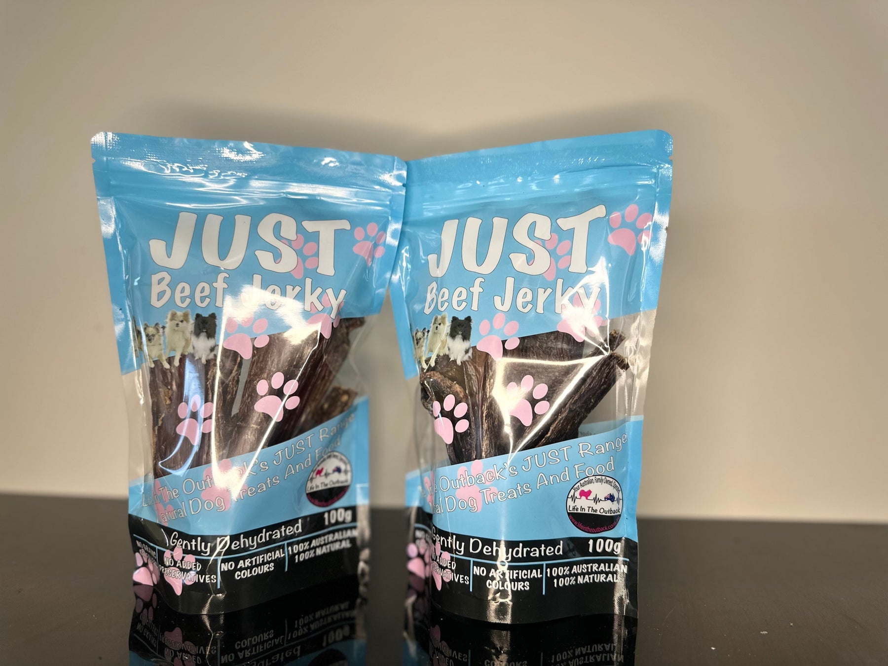 Just Beef Jerky 100% Natural Dog Treats - High Protein, Australian Made, 100g - SuperSaverAU - view 2