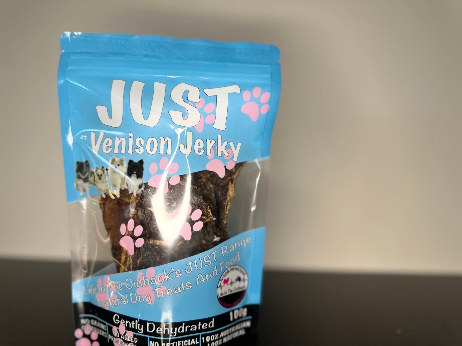 Just Venison Jerky 100g - 100% Australian, Allergen-Free, Nutrient-Rich Treat - SuperSaverAU - view 3