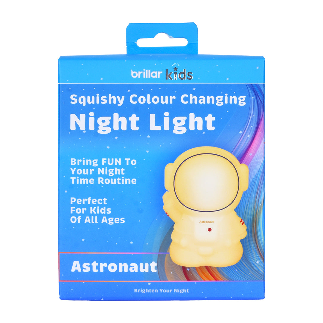 Squishy Astronaut Night Light - 14x9x9 cm, Rechargeable, 8 Colors, Soft Silicone - SuperSaverAU - view 1