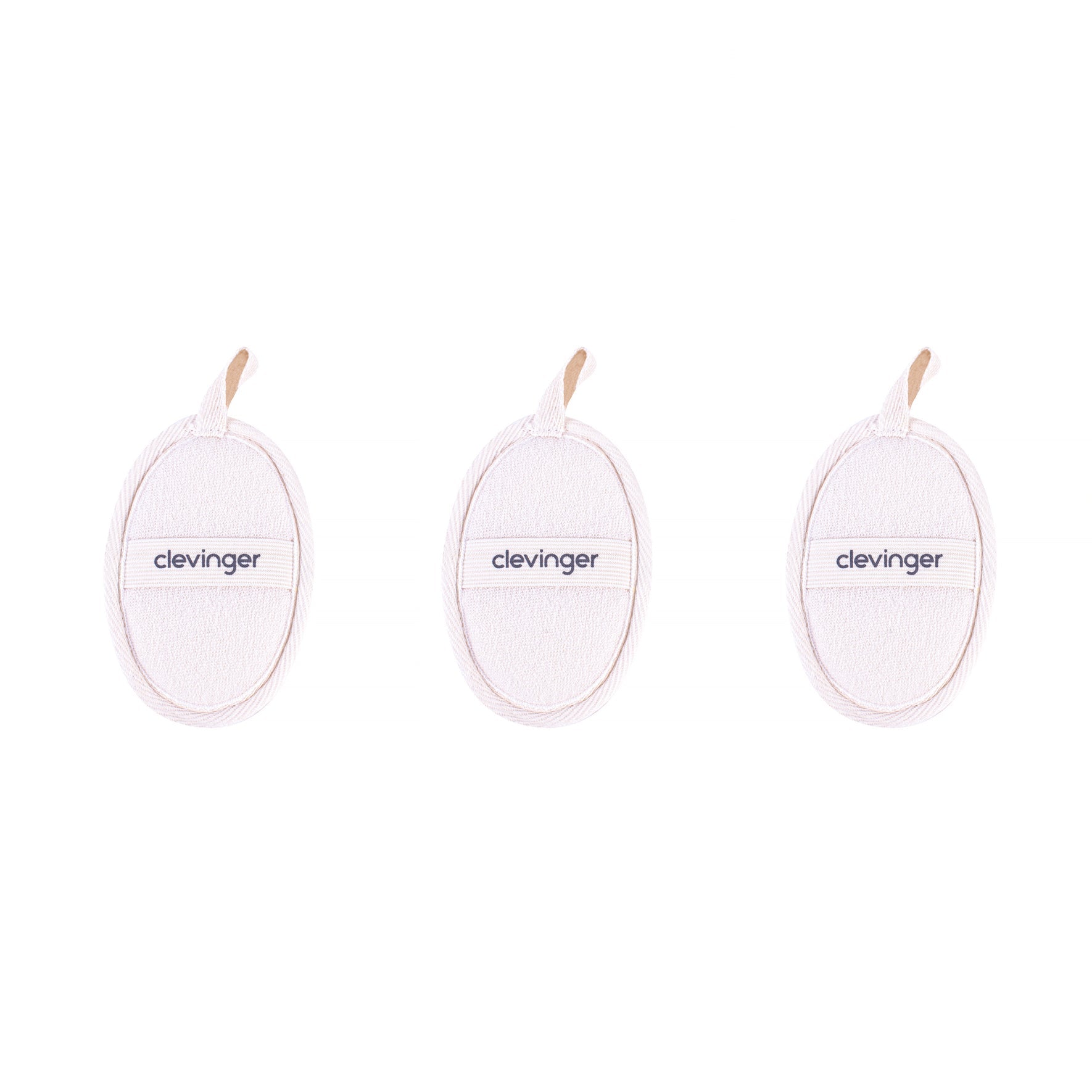 Clevinger Eco Oval Facial Loofah Pads 3 Pack Natural Exfoliating Skincare Sponges