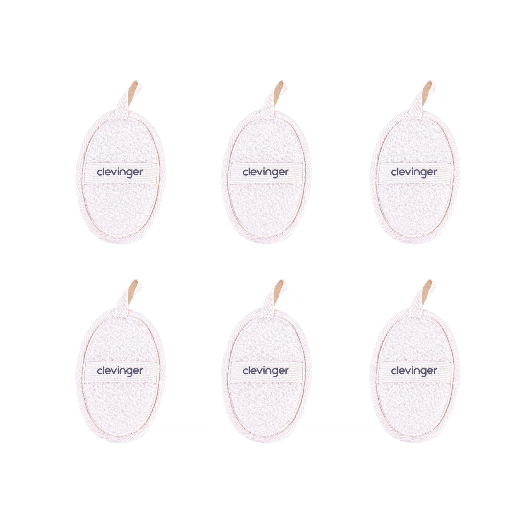 Clevinger Eco Oval Facial Loofah Pads 6 Pack Natural Exfoliating Skincare Sponges