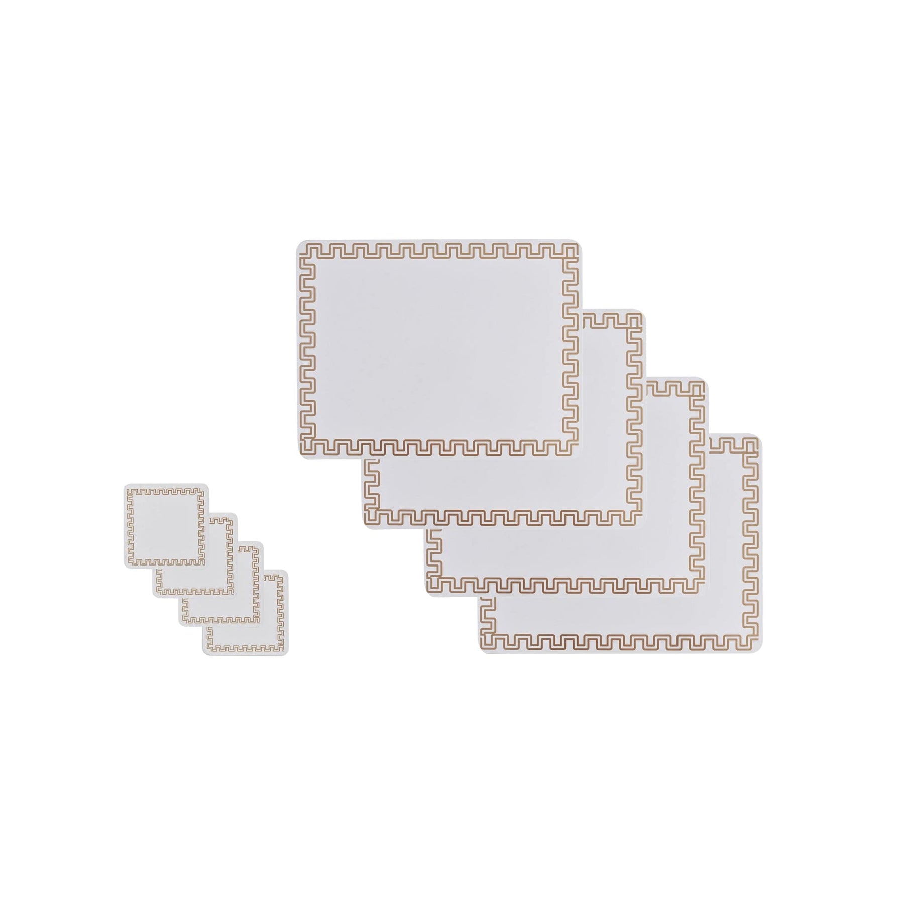 Premium Clevinger MDF Placemat & Coaster Set – 8 Pieces with Gold Border