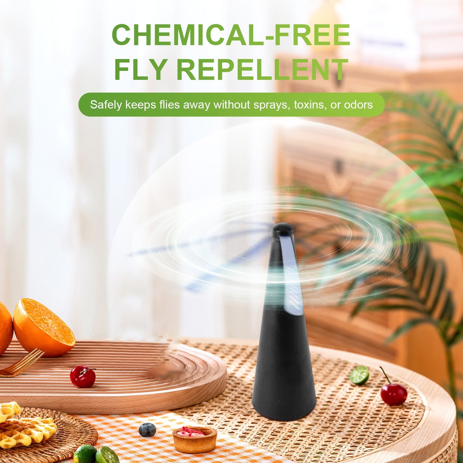 Aussie Shoo-Fly Electronic Fly Repellent Fan, 9 x 9 x 26 cm, Safe & Chemical-Free - SuperSaverAU - view 1