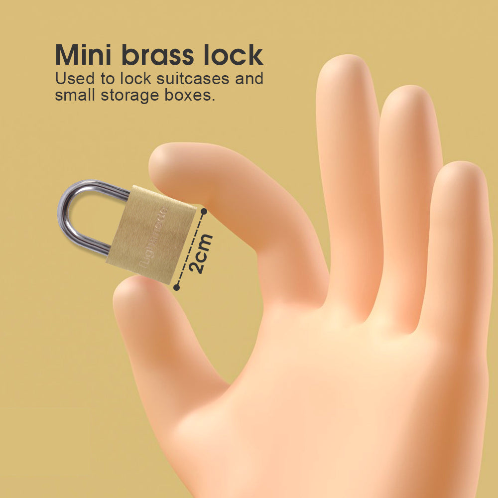 Flightmode Brass Padlocks with 3 Keys - 4 Pack, 20mm