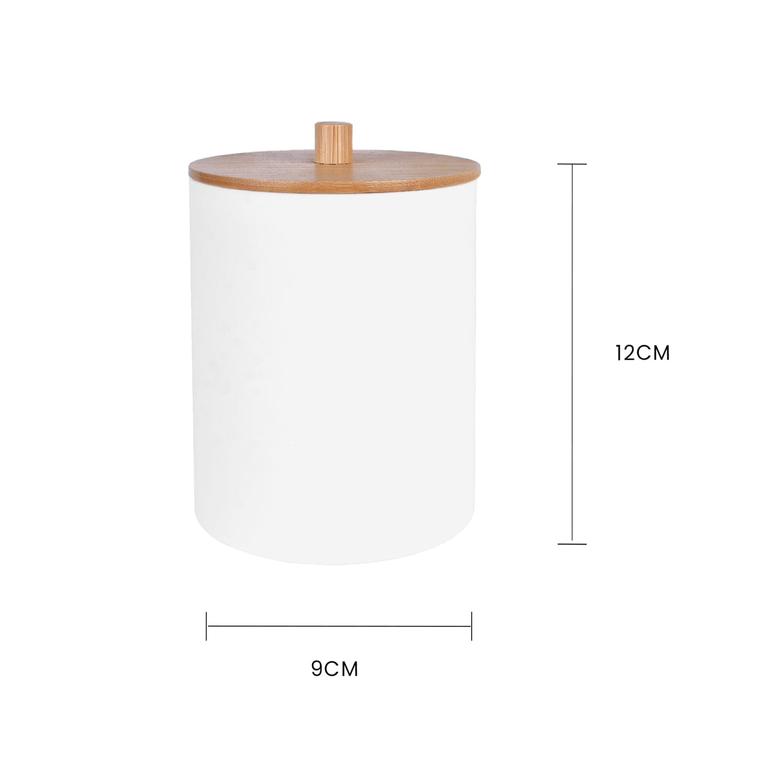 Bamboo Lid Cotton Swab Canister - Stylish Bathroom Organizer - SuperSaverAU - view 3