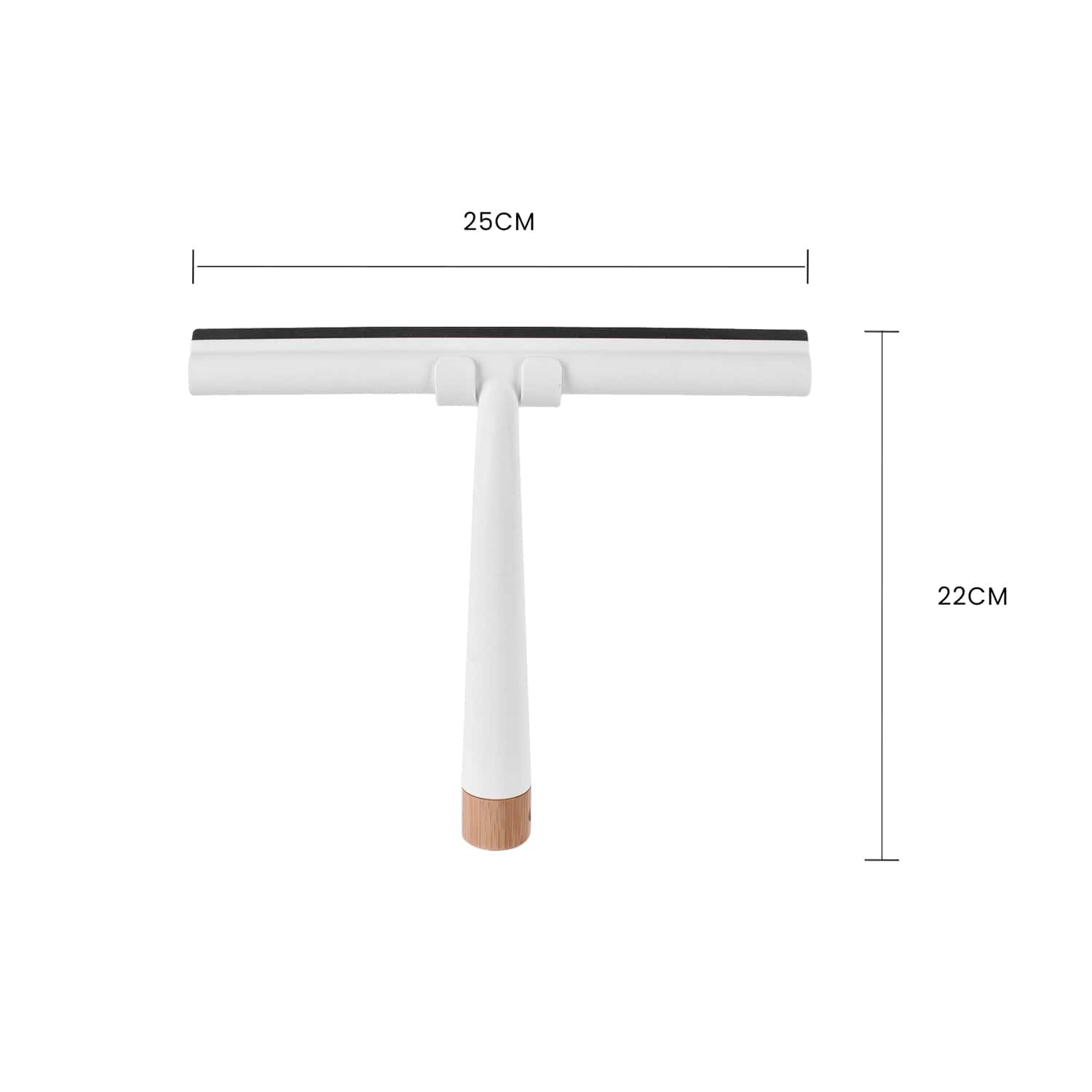 Clevinger Bamboo Base Shower Squeegee with Holder, 25 x 22 x 4cm, Streak-Free Finish - SuperSaverAU - view 3