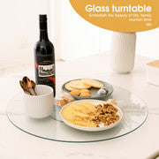 Clear Glass Lazy Susan 50cm - 360° Swivel, Durable Aluminium Base, Easy to Clean - SuperSaverAU - view 1