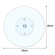 Clear Glass Lazy Susan 50cm - 360° Swivel, Durable Aluminium Base, Easy to Clean - SuperSaverAU - view 2